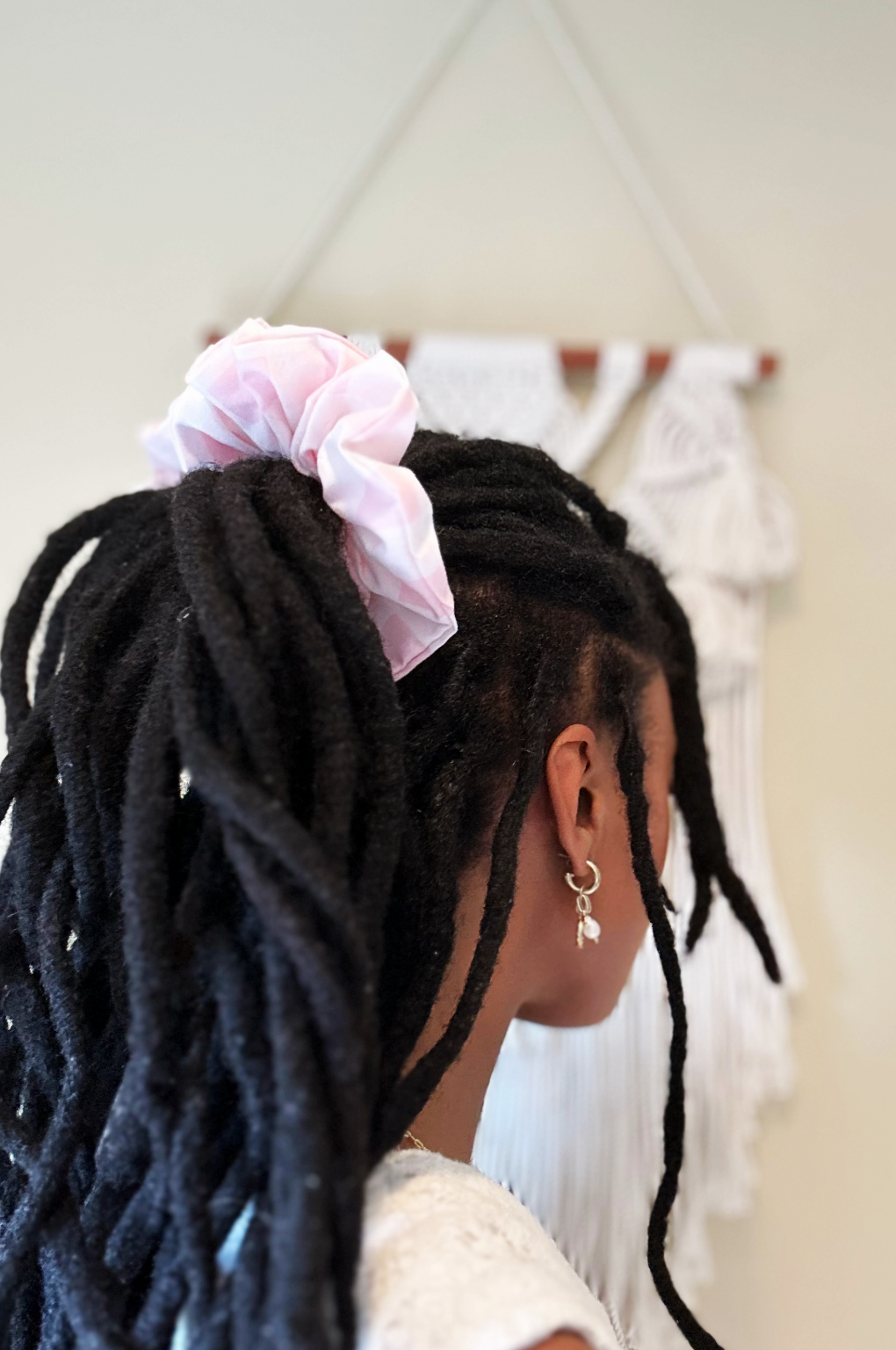 Rosie Pink Cotton Scrunchie