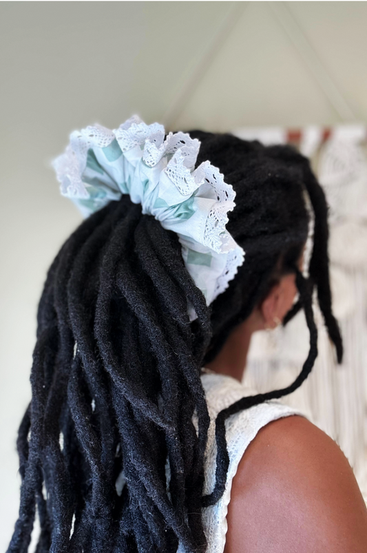 Ingrid Green Cotton Scrunchie