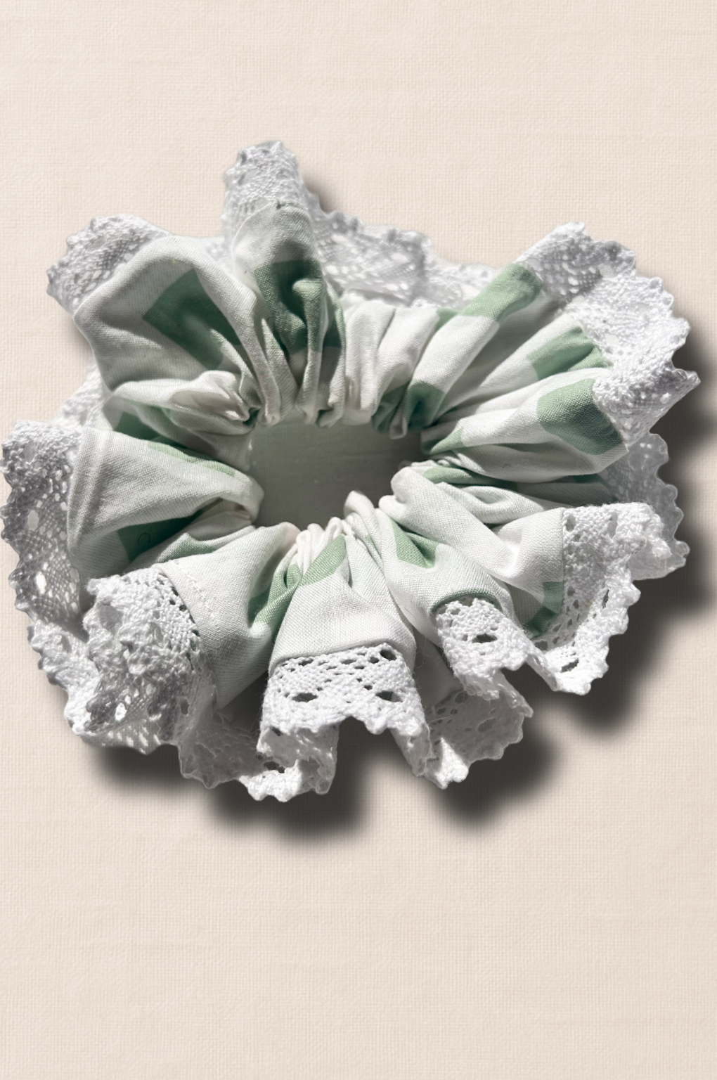 Ingrid Green Cotton Scrunchie