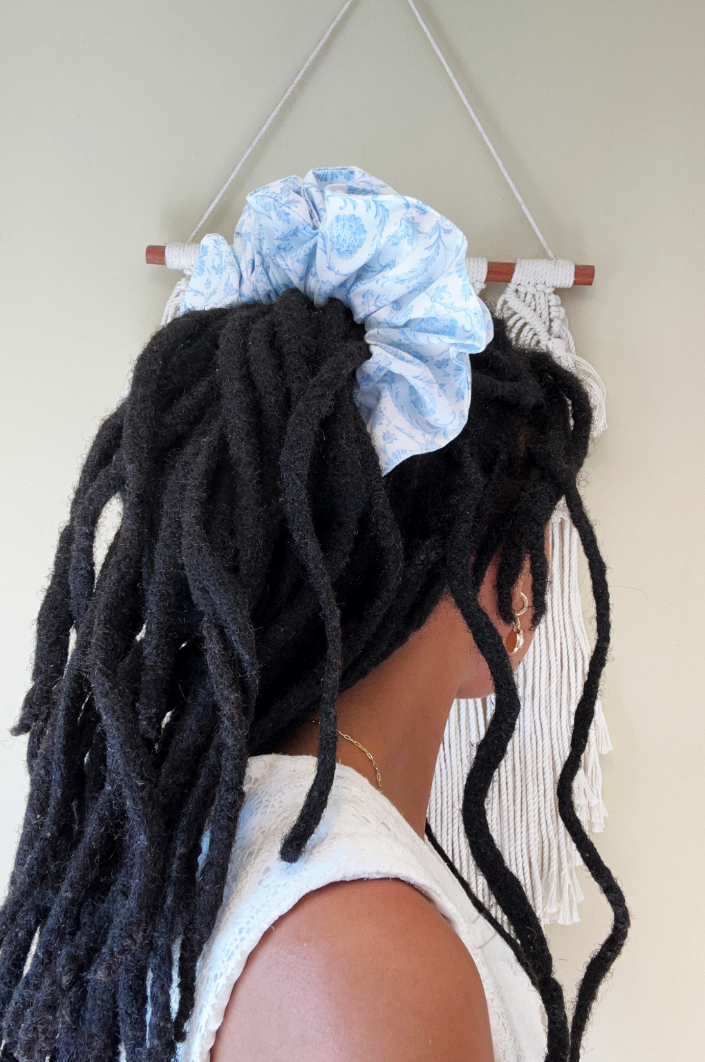 Cynthia Blue Cotton Scrunchie