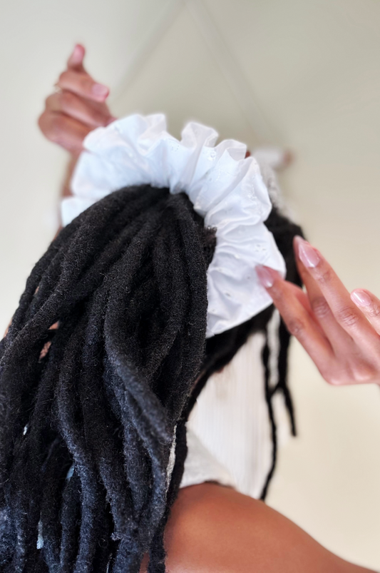 Lily Eyelet Cotton Scrunchie