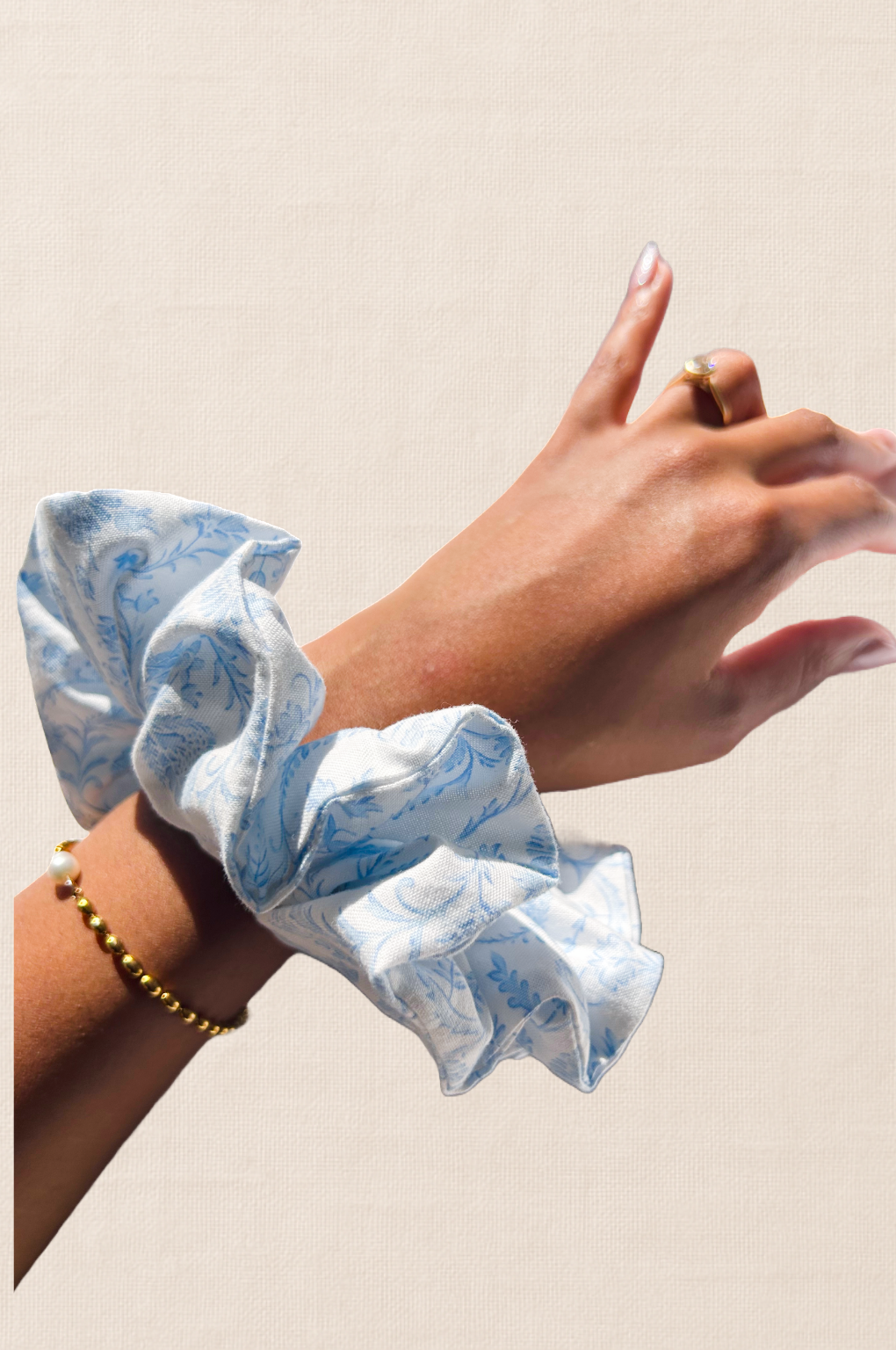 Cynthia Blue Cotton Scrunchie