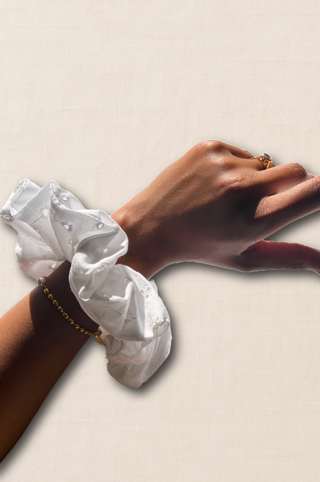 Lily Eyelet Cotton Scrunchie