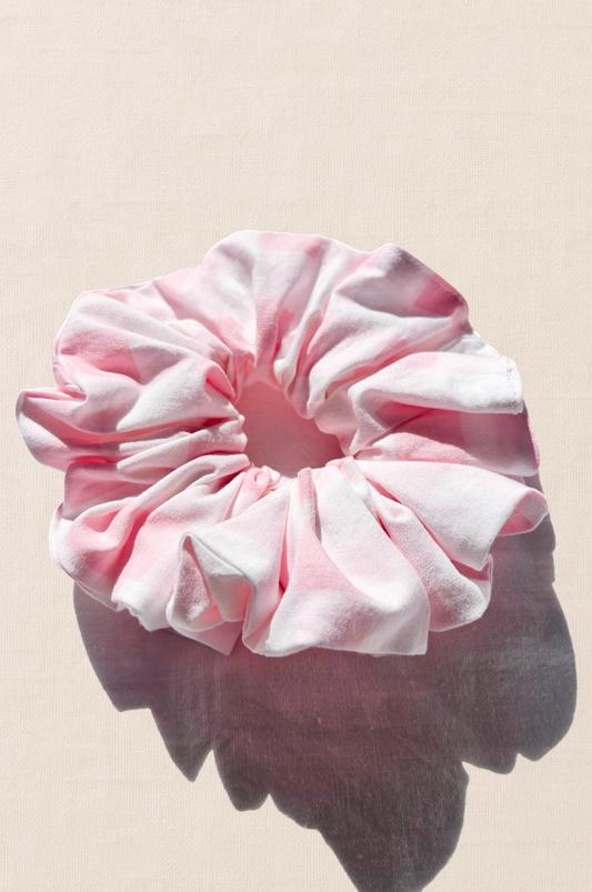 Rosie Pink Cotton Scrunchie